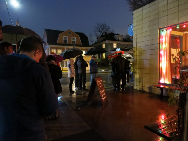 Line-up at Screen Door Restaurant.